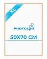 Produktbild: PHOTOLINI Bilderrahmen 50x70 Holz MDF Natur, 50x70 cm Bilderrahmen groß, Rahmen 70x50 Puzzle, bruchsicheres Acrylglas, picture frame zum Aufhängen, Fotorahmen für Fotos, Puzzle & Poster