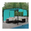 Produktbild: MCW Pergola Beja, Garten Pavillon Terrassenüberdachung, stabiles 6cm-Stahl-Gestell + Schiebedach türkis-blau~ 4x4m