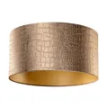 Produktbild: QAZQA Klassisch I Antik Baumwolle Samtlampenschirm Krokodil-Design mit Gold I Messingener Innenseite 50I50I25, Rund Geeignet für Hängelampe