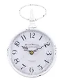 Produktbild: levandeo Wanduhr Antik Weiß H24cm William Marchant Metall Uhr Shabby Chic Vintage Retro Metalluhr Nostalgie Landhausstil Deko