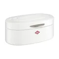 Produktbild: Wesco Single Elly Brotkasten in der Farbe weiß, pulverbeschichtetes Stahlblech, Lüftungslöcher und stabiler Handgriff, 32,2 x 22 x 14 cm