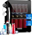 Produktbild: Klarstein Mini Kühlschrank mit Glastür, Mini-Kühlschrank für Zimmer, Getränkekühlschrank Klein mit Verstellbaren Ablagen, Kleiner Kühlschrank 33 Liter, Indoor/Outdoor Kühlschrank Leise