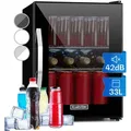Produktbild: Klarstein - Beersafe M Onyx Kühlschrank 33 Liter 2 Böden Panoramaglastür