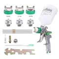 Produktbild: TRUTZHOLM HVLP Lackierpistole mit 3 Düsen 1,4mm 1,7mm 2mm 600 ml Becher Farbsprühsystem Druckluft Spritzpistole Set für Lacke und Lasuren