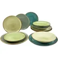 Produktbild: Creatable Kombiservice Nature Collection Bunt, Grün, Mehrfarbig, Keramik, 12-teilig, Essen & Trinken, Geschirr, Geschirr-Sets, Kombiservice