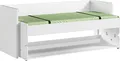 Produktbild: Vipack Einzelbett Denver 90/200, die 2 in 1 Lösung für das Kinderzimmer, viel Funktion (B/H/T ca. 216,5x146,5x109,5cm, Dekor weiß, schwenkbar zum Schreibtisch), mit großer Schreibplatte, ideal für kleine Räume