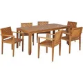 Produktbild: Beliani Gartentisch Set BARATTI Heller Holzfarbton