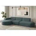 Produktbild: Ecksofa Designersofa PALMA in Stoff Opera Velvet Opalgrün Ottomane Links - Grün