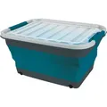 Produktbild: Aufbewahrungsbox 45l faltbar mit Deckel u.Rollen 61 x 45 x 10 / 30,4cm