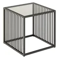 Produktbild: Beistelltisch STRINGTON - transparent-schwarz - 40x40 cm Sofatisch