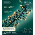 Produktbild: Lumineo Lichterkette CLUSTER 1512 LED 14 m, warm weiß + klassisch warm - Schwarz