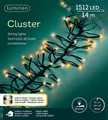 Produktbild: Lumineo LED-Lichterkette Lumineo Lichterkette CLUSTER 1512 LED 14 m, warm weiß + klassisch warm, Dimmbar, 8h-Timer, Indoor/Outdoor, 2 Farben
