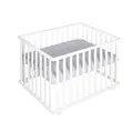 Produktbild: Roba Kids Laufgitter 100x75 weiss inkl. Schutzeinlage Style Silbergrau NEU