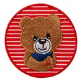 Produktbild: Mono-Quick Bügelbild Aufnäher Patch Applikation zum Aufbügeln Bär im roten Patch 6,5 cm
