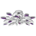 Produktbild: vidaXL Deckenleuchte Weiße & Lila Acrylglas-Blätter 3 × E14-Lampen