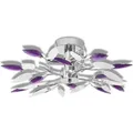 Produktbild: Vidaxl - Deckenleuchte Weiße & Lila Acrylglas-Blätter 3 × E14-Lampen
