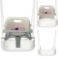 Produktbild: COIL Babyschaukel, Kinderschaukel, 3in1 Babysitz verstellbar und mit wachsend Schaukelsitz Gartenschaukel mit Rückenlehne und Anschnallgurt, Beige - Beige