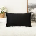 Produktbild: MIULEE Samt Kissenbezug Kissenhülle Zierkissenbezug Dekokissen Sofakissen Samtkissen Couchkissen mit Verstecktem Reißverschluss für Sofa Whonzimmer 12x20 Inch 30x50 cm 1 Stück Schwarz