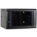 Produktbild: DSIT 4HE Netzwerkschrank (Serverschrank) 19 Zoll Wandmontage - mit Glastür (BxTxH) 600 x 600 x 280mm - Schwarz - Traglast 60 kg