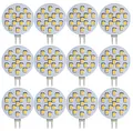 Produktbild: Trango 12er Pack LED Leuchtmittel mit G4 Fassung zum Austausch vom G4, MR16, GU5.3 Halogen Lampe TGG415-2.5W - 12V AC/DC - 2.5 Watt 250 Lumen - 3000K Power SMDs warmweiß, Lampensockel