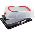 Produktbild: Dr. Oetker Rechteck-Springform mit Haube und Emaille-Boden zum Transport 44 x 10 x 29,5 cm BACK-IDEE KREATIV, Kuchentransportbox mit extra hoher Tr... - Schwarz