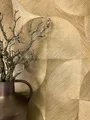 Produktbild: Newroom Tapete Gold Vliestapete Muster - Mustertapete Modern Hellbraun Braun Linien Verlauf Retro Geometrisch 3D-Optik inkl. Tapezier-Ratgeber