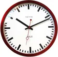 Produktbild: Hermle Wanduhr Funkuhr Bahnhof Design 30cm (roter Sekundenzeiger)