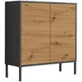 Produktbild: Mid.you Kommode Mailand Typ 4 + MF, Anthrazit, Eiche Artisan, Holzwerkstoff, 3 Fächer, 79x86x33 cm, erweiterbar, stehend, Wohnzimmer, Kommoden & Sideboards, Kommoden