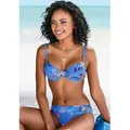 Produktbild: s.Oliver Bügel-Bikini-Top Maya, mit Doppelträgern und floralem Design blau 42