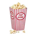 Produktbild: Relaxdays Popcorntüten, 48 Stück, gestreift, US-Retrostyle, Kino, Filmabend Zubehör, Kindergeburtstag, Pappe, rot/weiß
