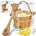 Produktbild: Kela Saunakübel Ø21 cm mit Holzkelle aus hochwertiger Fichte Sauna-Set incl. Kunststoffeinsatz