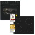 Produktbild: Exquisit Einbauherdset EHE256-U-020-Set schwarz | 59 l Garraumvolumen | Energieklasse A | Restwärmeanzeige | Backofenbeleuchtung | Kochfeld ohne R... - Schwarz