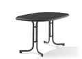 Produktbild: Sieger 252/G Boulevard-Klapptisch mit mecalit-Pro-Platte 140 x 90 cm, Stahlrohrgestell eisengrau, Tischplatte Schieferdekor anthrazit