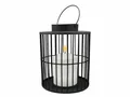 Produktbild: Coen Bakker LED Laterne, Ein-/Ausschalter, LED, warmweiß, schwarz matt Metall Kerze mit 3D-Flamme 15x18cm