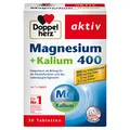 Produktbild: Doppelherz Magnesium + Kalium 400 – Für die normale Muskelfunktion und das normale Nervensystem – 30 Tabletten, 60g