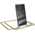 Produktbild: EAZY CASE Handykette kompatibel mit iPhone 11 Handyhülle mit Metall Umhängeband und Ersatz Kordel schwarz, Handykordel mit Schutzhülle, Stylische Kette, Metall - Gold