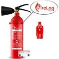 Produktbild: FireLoq 2kg Co2 Kohlendioxid im Stahl Behälter Dauerdruck Feuerlöscher für elektrische Anlagen und EDV 34B 2 LE inkl. Prüfnachweis,Wandhalter