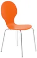Produktbild: CLP Stapelstuhl Diego I Komfortabler Esszimmerstuhl I Metallgestell, Holzsitz I Ergonomisches Design I Platzsparend In Esszimmer Und Küche, Farbe:orange