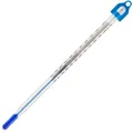 Produktbild: Wasserthermometer für Wassertemperatur und Flüssigkeiten | Laborthermometer Bereich: -10 bis +110 °C, 155 mm, Eintauchlabor Glasthermometer gefüllt mit Blauer Flüssigkeit