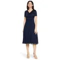 Produktbild: Vera Mont Cocktailkleid Damen im Glitzer-Look Materialmix blau XXL (46)