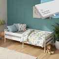 Produktbild: Bellabino Kuru Kinderbett 90x200 cm – Kinder Bett mit Matratze, Rausfallschutz & Lattenrost - Jugendbett mit Stauraum - Kids Bed aus Holz - Einzelbett für Jungen und Mädchen für Kinderzimmer in Weiß