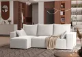 Produktbild: 4ALLHOME Ecksofa mit Schlaffunktion TOBI, Couch, Sofa mit Bettkasten, Eckcouch, L-Form Velo 621 Weißer Papirus