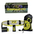 Produktbild: Spikeball Reaktionsspiel Pro | Bruchsicherer Kunststoff Rahmen, reißfestes Netz, Bälle mit Noppenstruktur, Ballpumpe | Mit Rucksack | Schwarz Gelb | Für Outdoor Teamspiel Fitness