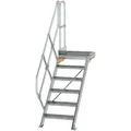 Produktbild: MUNK Treppe mit Plattform 45° inkl. einen Handlauf, 600mm Stufenbreite, 6 Stufen
