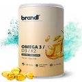 Produktbild: Vitamin D3 K2 Omega 3 Kapseln Premium | brandl® Abgefüllt in DE mit Fischöl