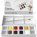 Produktbild: Winsor & Newton 0390670 Cotman Aquarellfarben im Set, Lebendige Aquarellfarben mit ausgezeichneter Transparenz im 8 Farben Set mit Taschenpinsel - Porträts