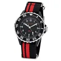Produktbild: Regent Kinder Jugend-Armbanduhr schwarz rot Analog F-1124 Textil-Armband URF1124