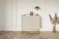 Produktbild: Selsey Kommode VELDIO, mit 3 Schubladen, Lamellenfront, Stahlbeinen, 90 cm breit