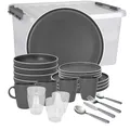 Produktbild: BRUNNER: Melamin Geschirr-Set Camping | 36-Teilig - Teller, Becher, Besteck & Gläser für 2-4 Personen | DOLOMIT All Inclusive - Stapelbar, Kratzfest