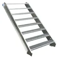 Produktbild: SRM Design 8 Stufen Stahltreppe ohne Geländer Breite 80 cm Geschosshöhe 120-160 cm robuste Außentreppe Wangentreppe stabile Industrietreppe für den Innen- und Außenbereich